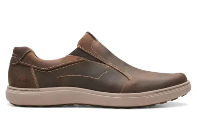 Pre-owned Clarks Men's  Mapstone Step Leather Sneakers In Beeswax In Brown