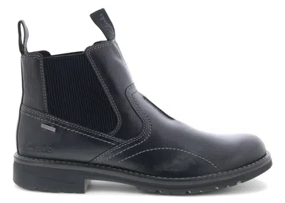 Pre-owned Clarks Men's  Morris Easy Leather Sneakers In Black