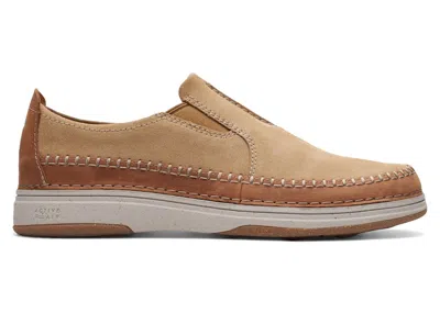 Pre-owned Clarks Men's  Nature 5 Walk Leather Sneakers In Dark Sand/combi