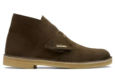Pre-owned Clarks Men's  Originals Desert Boot Suede Sneakers In Dark Khaki