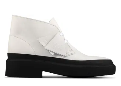 Pre-owned Clarks Men's  Originals Desert Galosh Leather Sneakers In White