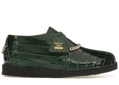 Pre-owned Clarks Men's  Originals Desert Trek Supreme Martine Rose Sneakers In Green/gold