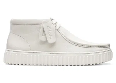 Pre-owned Clarks Men's  Originals Torhill Hi Leather Sneakers In White