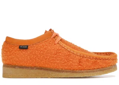 Pre-owned Clarks Men's  Originals Wallabee Aime Leon Dore Casentino Wool Sneakers In Orange