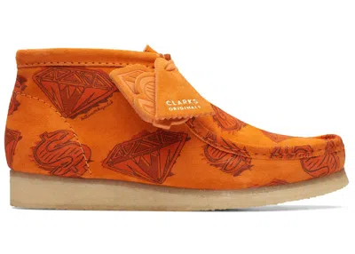 Pre-owned Clarks Men's  Originals Wallabee Boot Billionaire Boys Club Diamonds & Dollars Sneakers In Orange