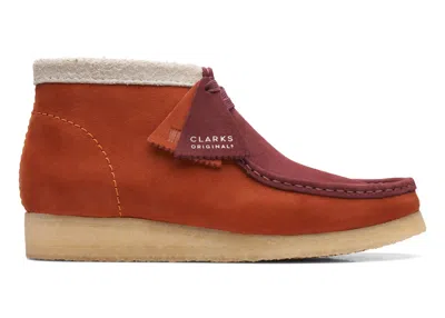 Pre-owned Clarks Men's  Originals Wallabee Boot Combination Sneakers In Dark/orange