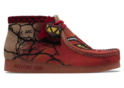 Pre-owned Clarks Men's  Originals Wallabee Evo Stranger Things The Upside Down Sneakers In Dark Sand Interest