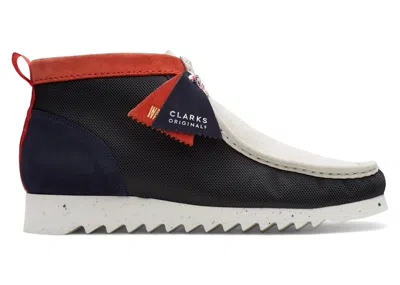 Pre-owned Clarks Men's  Originals Wallabee Ftre Leather Sneakers In Ink/white In Multi