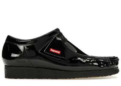 Pre-owned Clarks Men's  Originals Wallabee Patent Leather Boot Supreme Sneakers In Black