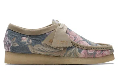 Pre-owned Clarks Men's  Originals Wallabee Sneakers In Grey Floral