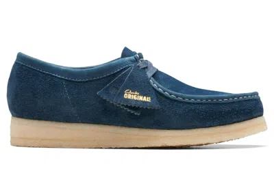 Pre-owned Clarks Men's  Originals Wallabee Sneakers In Navy Blue/teal
