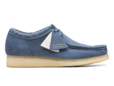 Pre-owned Clarks Men's  Originals Wallabee Sneakers Insuede In Blue/blue Suede