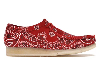 Pre-owned Clarks Men's  Originals Wallabee Supreme Bandana Sneakers In Red