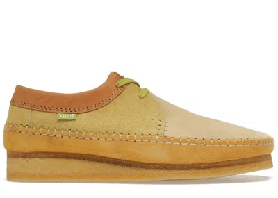 Pre-owned Clarks Men's  Originals Weaver Levi's Vintage Clothing Yellow Sneakers In Pastel Yellow