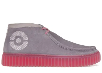 Pre-owned Clarks Men's  Torhill Explore Pokémon Mewtwo Sneakers In Grey/pink