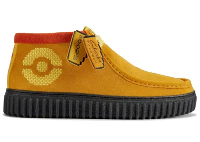 Pre-owned Clarks Men's  Torhill Explore Pokémon Pikachu Sneakers In Yellow Suede