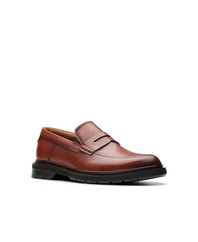 Clarks Men's Collection Burchill Penny Slip On Loafers In Tan Leather