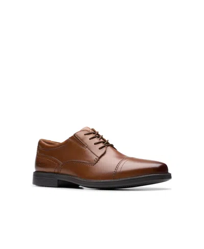Clarks Men's Collection Dresslite Cap Dress Shoes In Tan Leather
