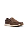 Clarks Men's Collection Sailview Step Slip On Sneaker In Dark Brown Nubuck