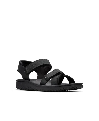 Clarks Men's Collection Wesley Shore Sandals In Black Leather
