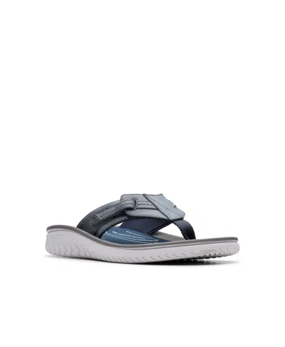 Clarks Men's Collection Wesley Sun Sandals In Navy Leather