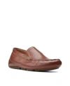 Clarks Markman Plain In Dark Tan Leather
