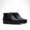 Clarks Wallabeeevo Bt In Black Leather In Multi