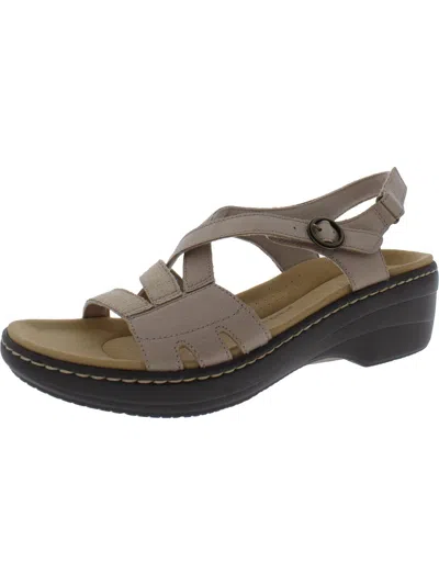 Clarks Merliah Bonita Womens Leather Adjustable Ankle Strap In Gray