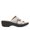 Clarks Merliah Karli Womens Faux Leather Slip On Wedge Sandals In White