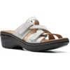 Clarks Merliah Karli Womens Faux Leather Slip On Wedge Sandals In White