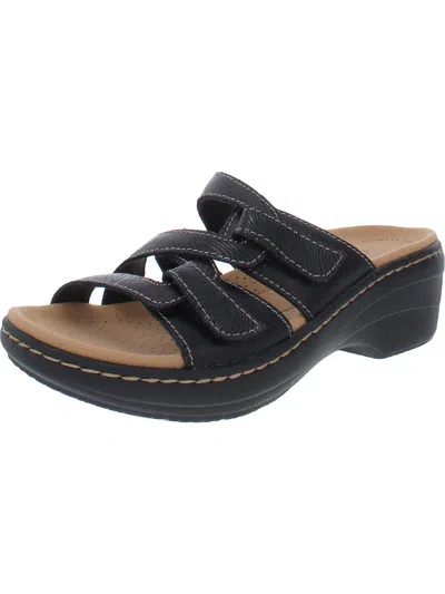 Clarks Merliah Karli Womens Leather Slip On Strappy Sandals In Black