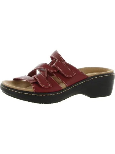 Clarks Merliah Karli Womens Leather Slip On Strappy Sandals In Red