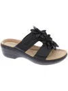 Clarks Merliah Raelyn Flower-detail Wedge Heel Platform Sandals In Black