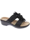Clarks Merliah Raelyn Flower-detail Wedge Heel Platform Sandals In Black
