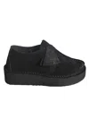 Clarks Minimalist Leather Wedge Shoes With Decorative Tassel In Black