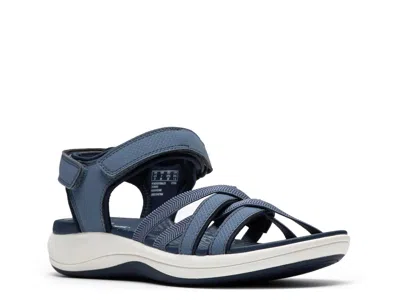 Clarks Mira Shore Wedge Sandal In Blue