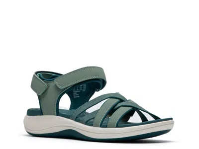 Clarks Mira Shore Wedge Sandal In Blue