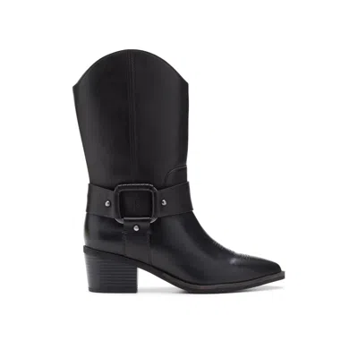 Clarks Morzine Rise Leather Cowboy Boot In Black