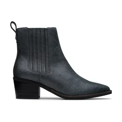 Clarks Morzine Top In Grey Leather In Black