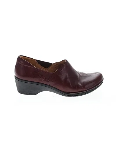 Pre-owned Clarks Mule/clog In Burgundy