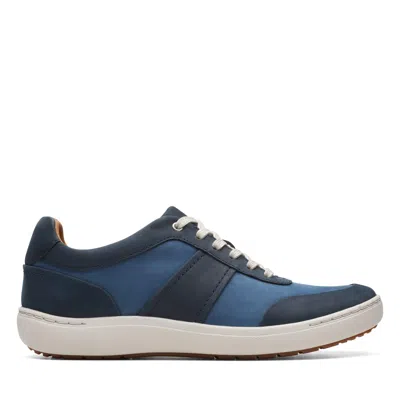 Clarks Nalle Fern In Blue Nubuck In Animal Print