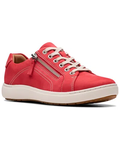 Clarks Nalle Lace Nubuck Sneaker In Red