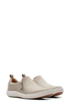 Clarks Nalle Lilac Slip-on Sneaker In Stone Nubu