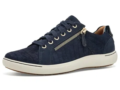 Clarks Nalle Zen Women's Shoes Navy Interest Leather: 8.5 B - Medium In Blue