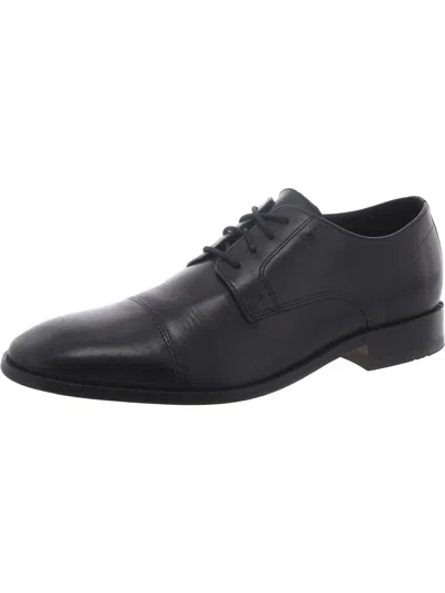 Clarks Nantasket Cap Mens Leather Lace Up Derby Shoes In Black