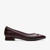 Clarks Natalyn Dusk Leather Flat In Burgundy