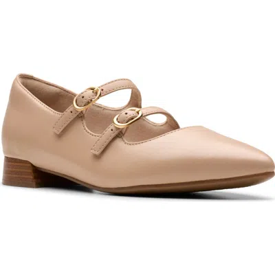 Clarks ® Natalyn Lane Mary Jane Flat In Beige Leather