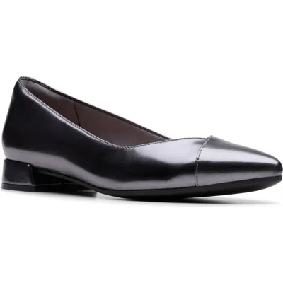 Clarks ® Natalyn Wish Pointed Toe Flat In Dark Pewter Metallic
