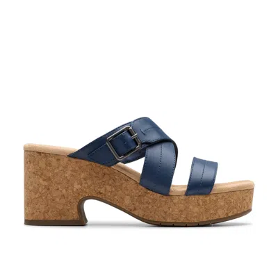 Clarks Nerisa Holly In Blue Leather In Multi