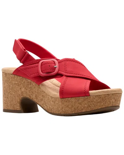 Clarks Nerisa Pace Leather Sandal In Red